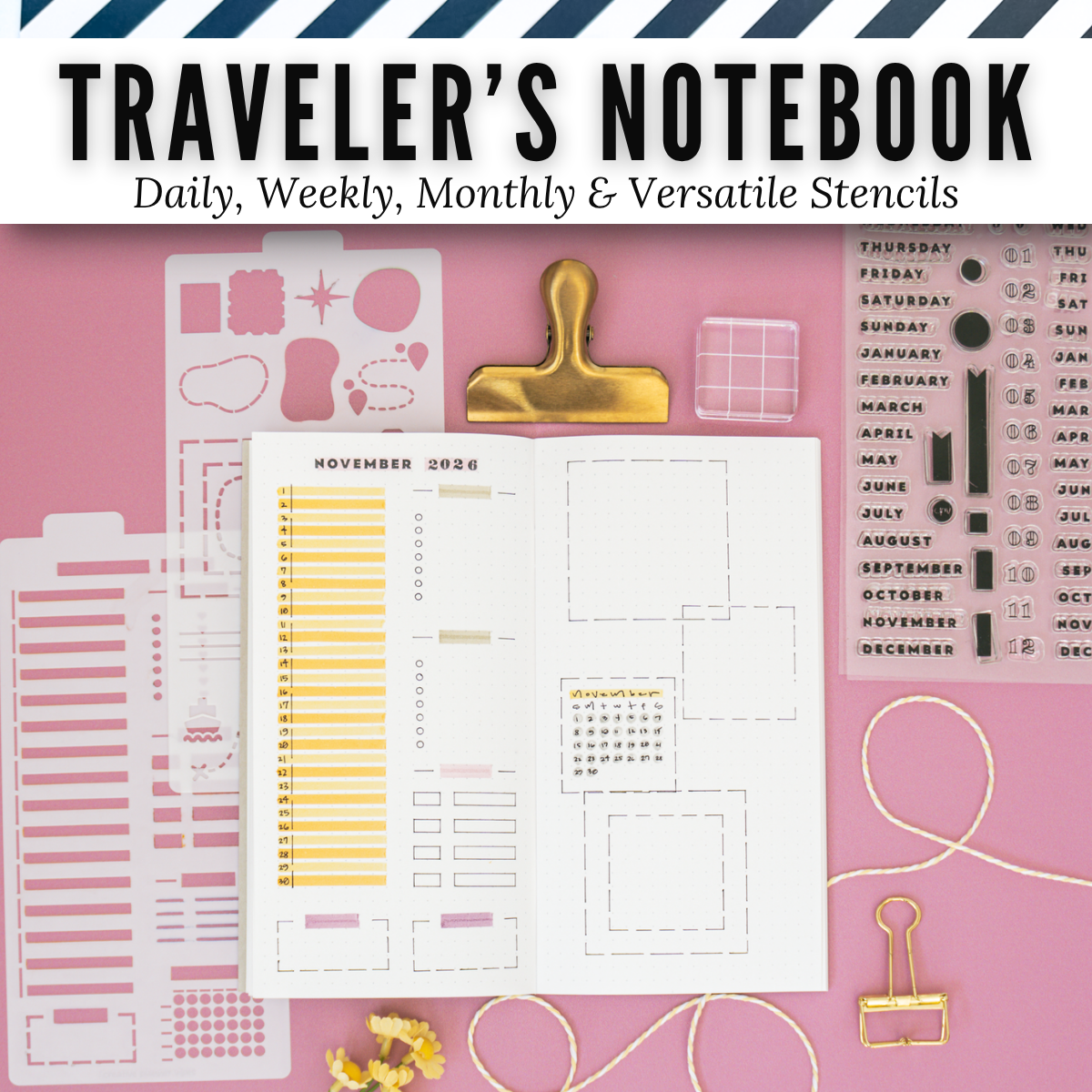 Traveler's Notebook Planner Stencils