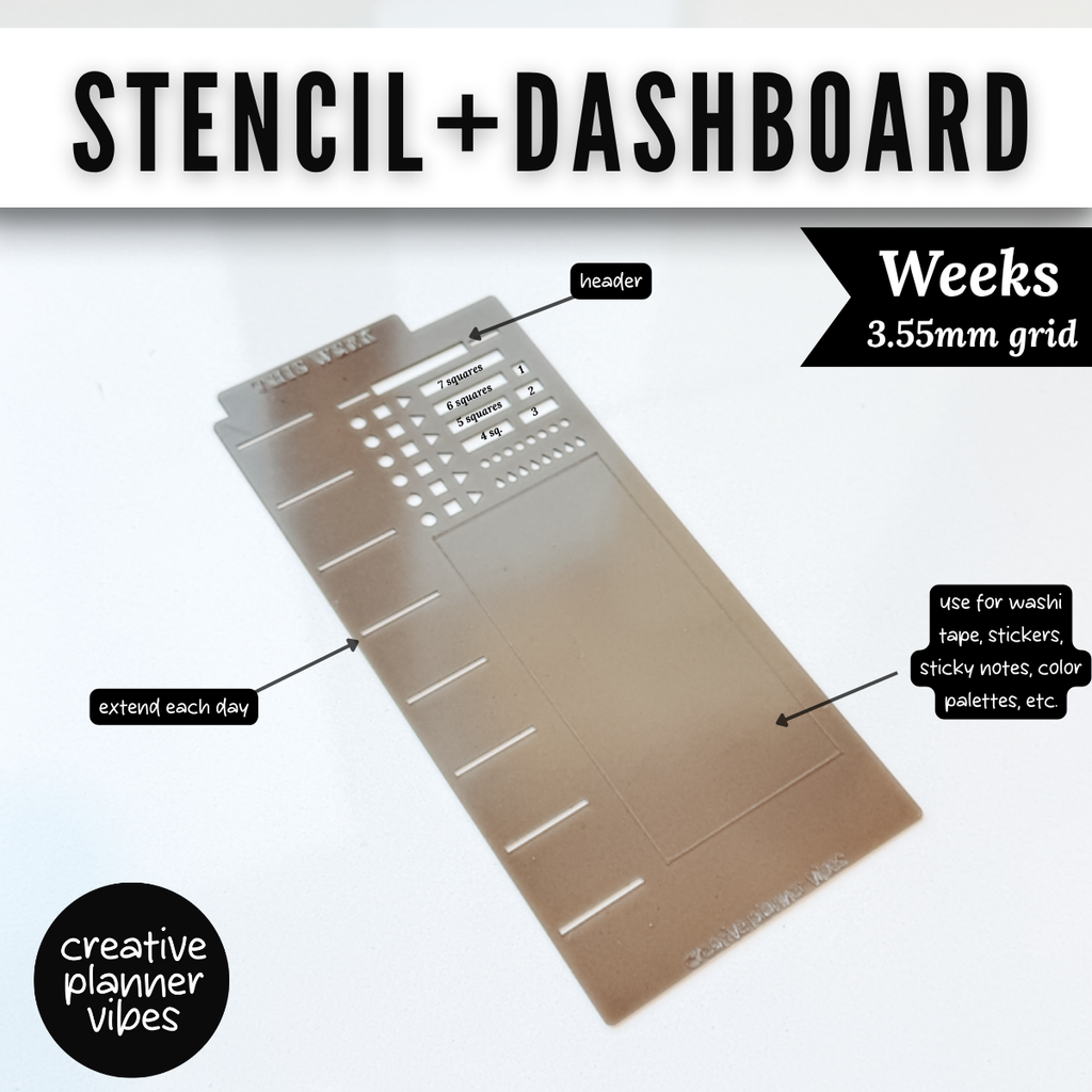 Stencil + Dashboard | Hobonichi Weeks & Cousin, A5, TN, B6 Planners, Journals and Notebooks image 5