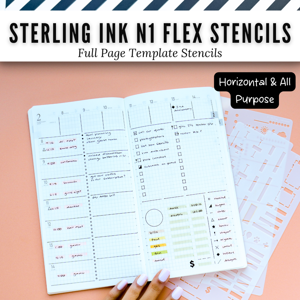 Sterling Ink N1 Flex Planner Stencils