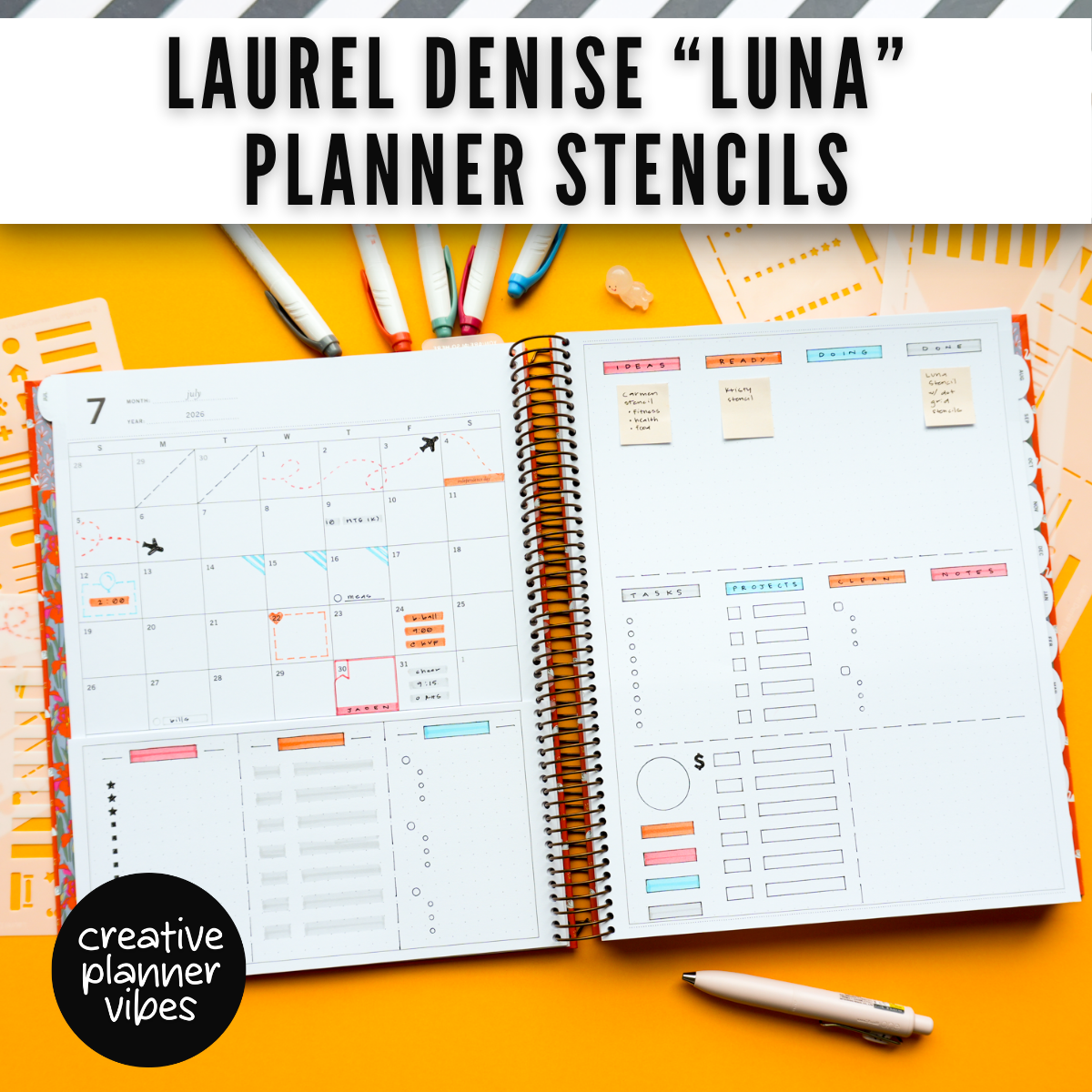 Laurel Denise "Luna" Large Planner Stencils image 6