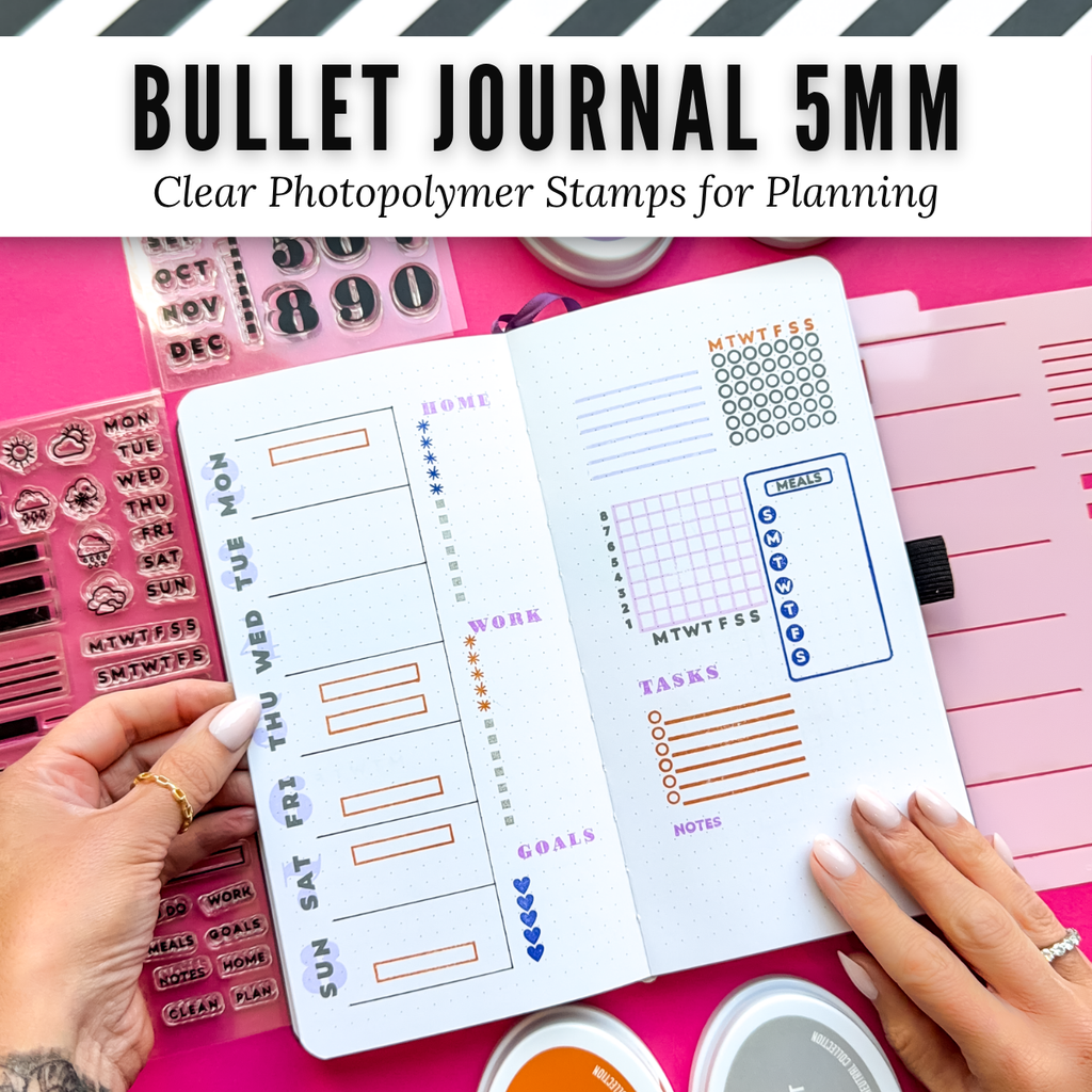 Bullet Journal 5mm Grid Clear Photopolymer Stamps
