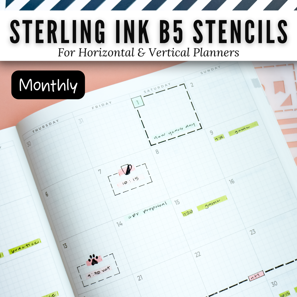 Sterling Ink B5 Planner Stencils