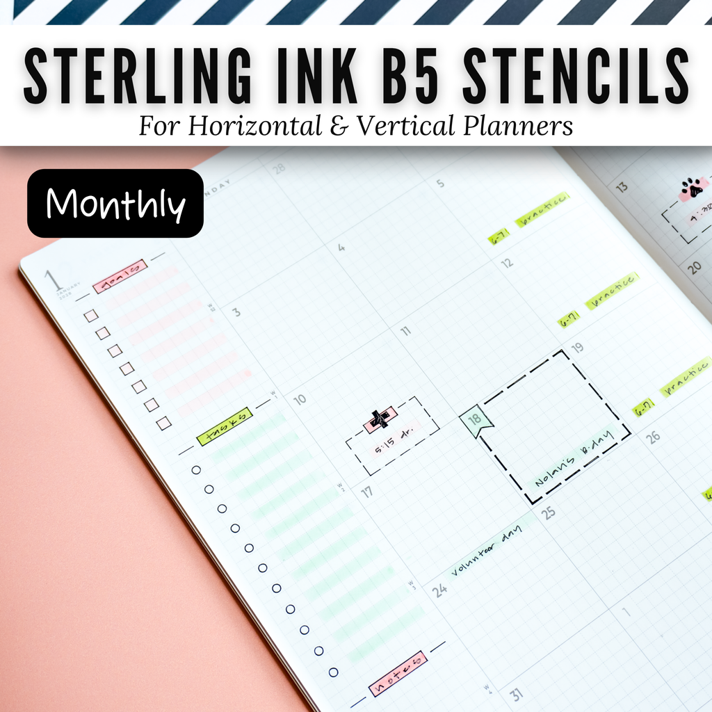 Sterling Ink B5 Planner Stencils