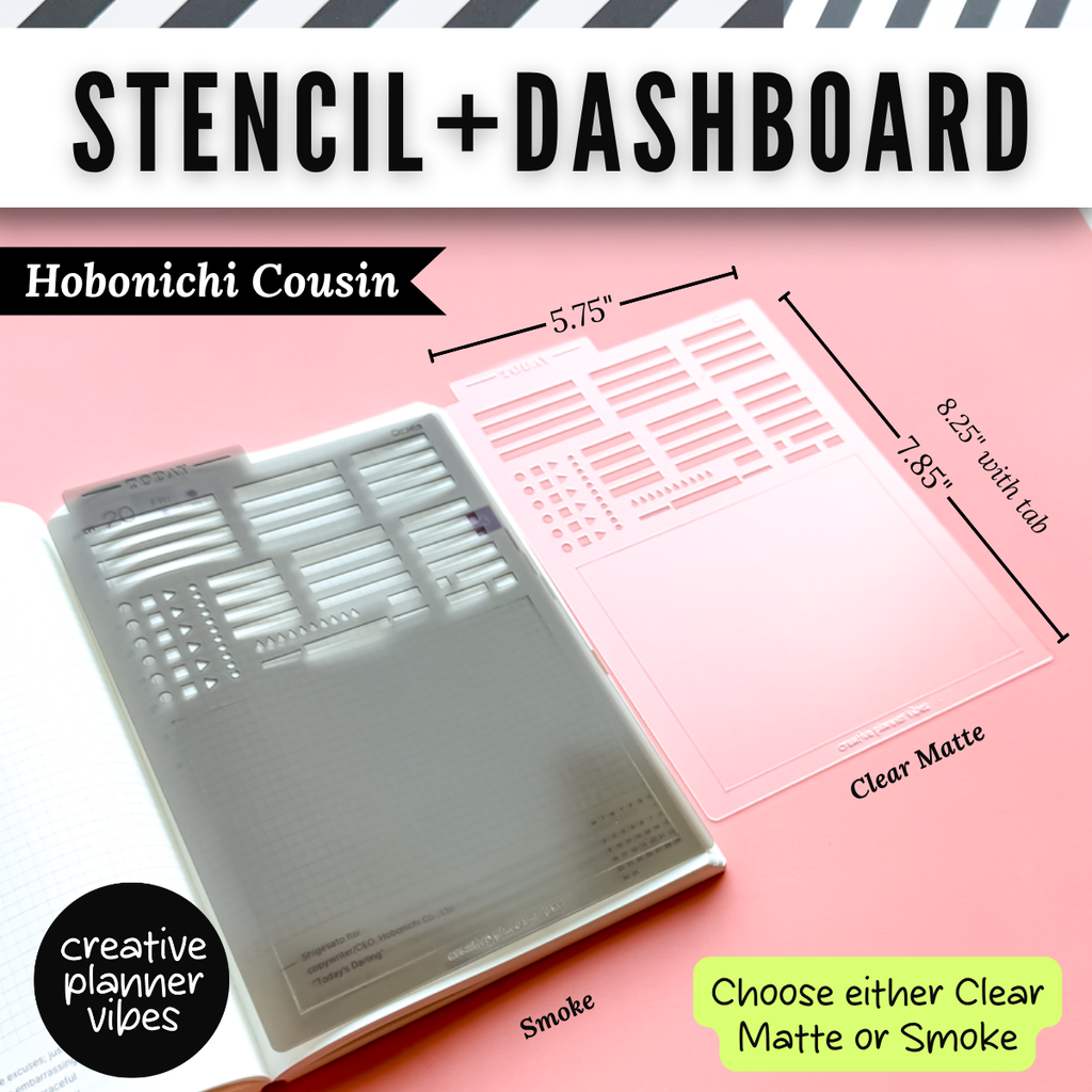 Stencil + Dashboard | Hobonichi Weeks & Cousin, A5, TN, B6 Planners, Journals and Notebooks image 2