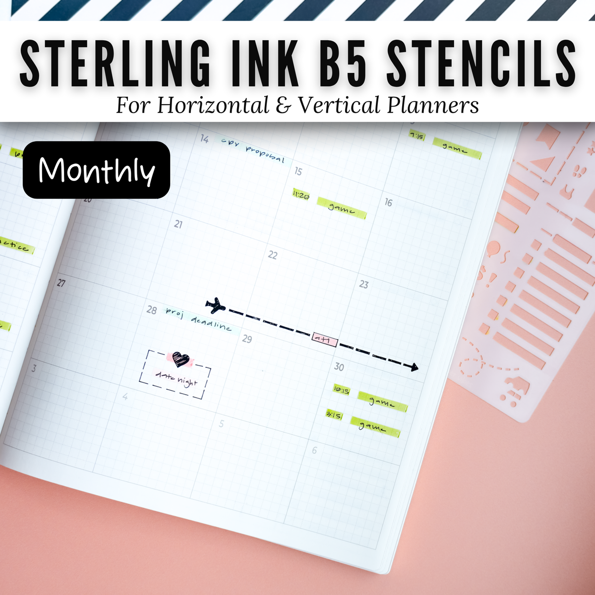 Sterling Ink B5 Planner Stencils