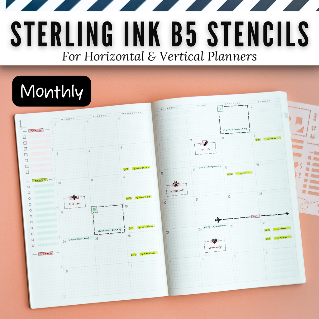 Sterling Ink B5 Planner Stencils
