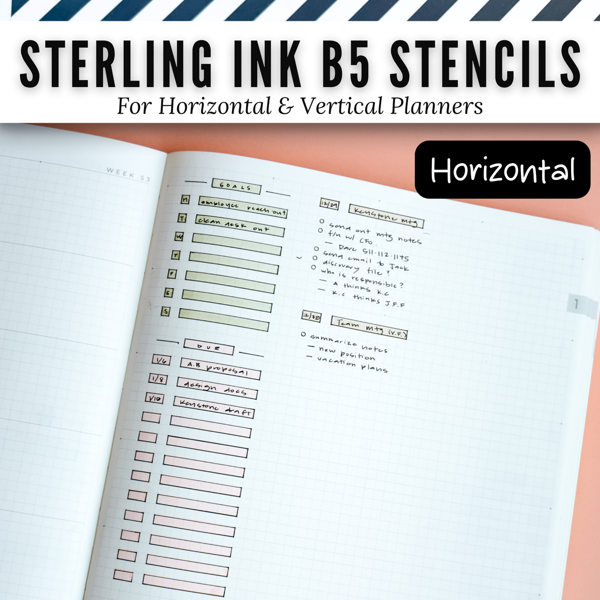 Sterling Ink B5 Planner Stencils