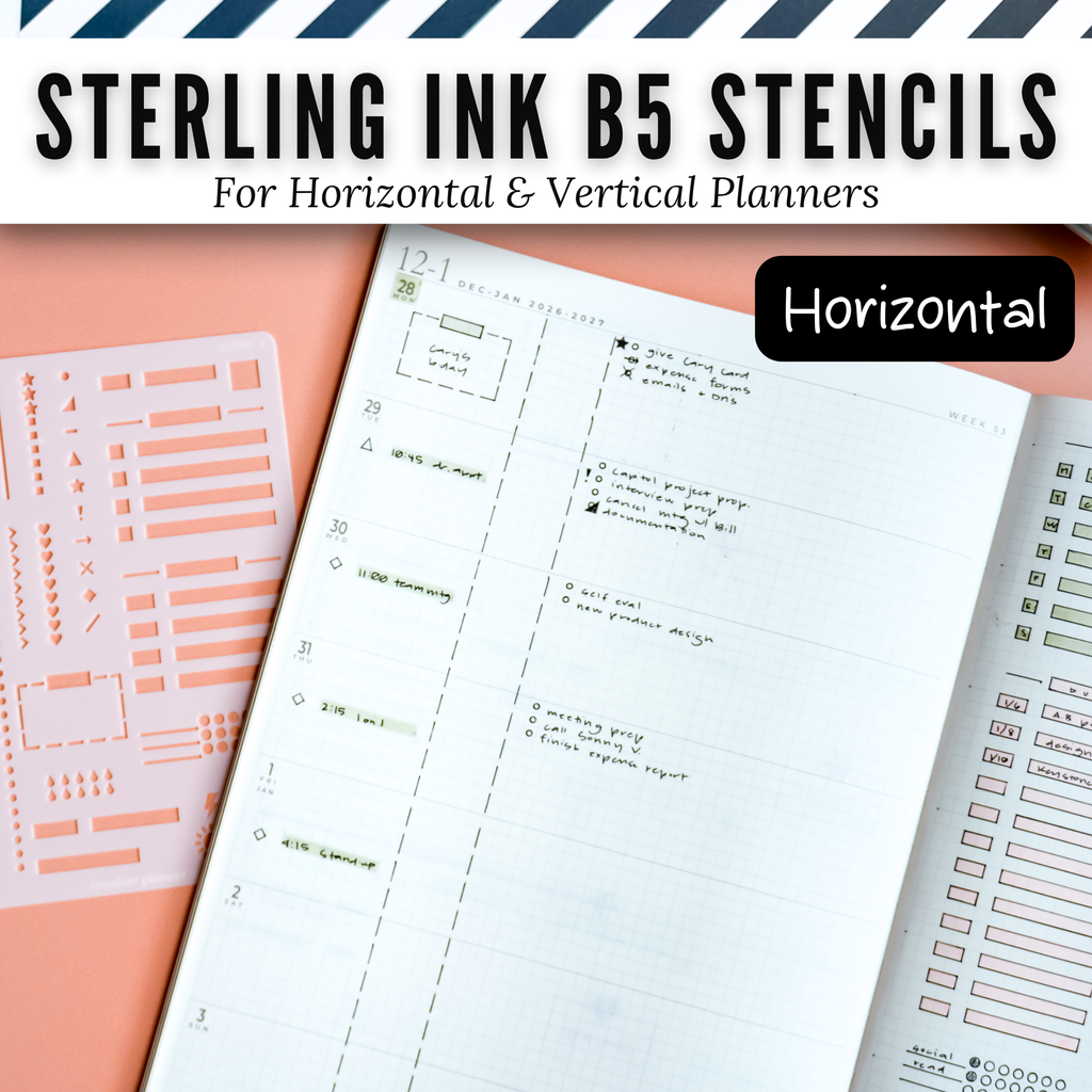 Sterling Ink B5 Planner Stencils