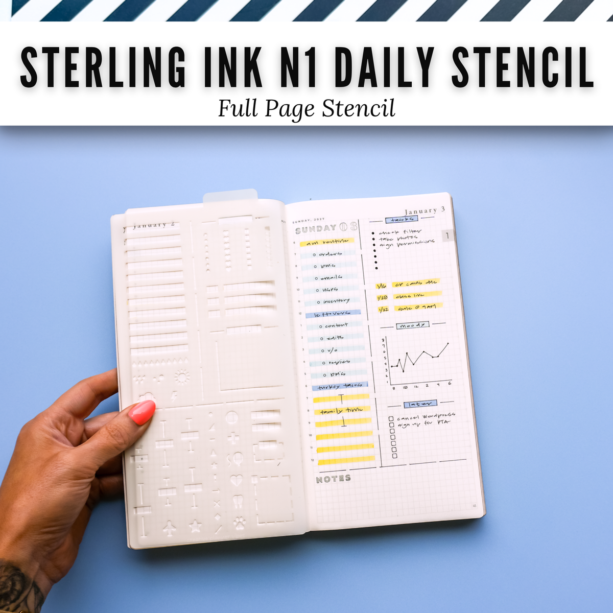 Sterling Ink N1 Daily Planner Stencil