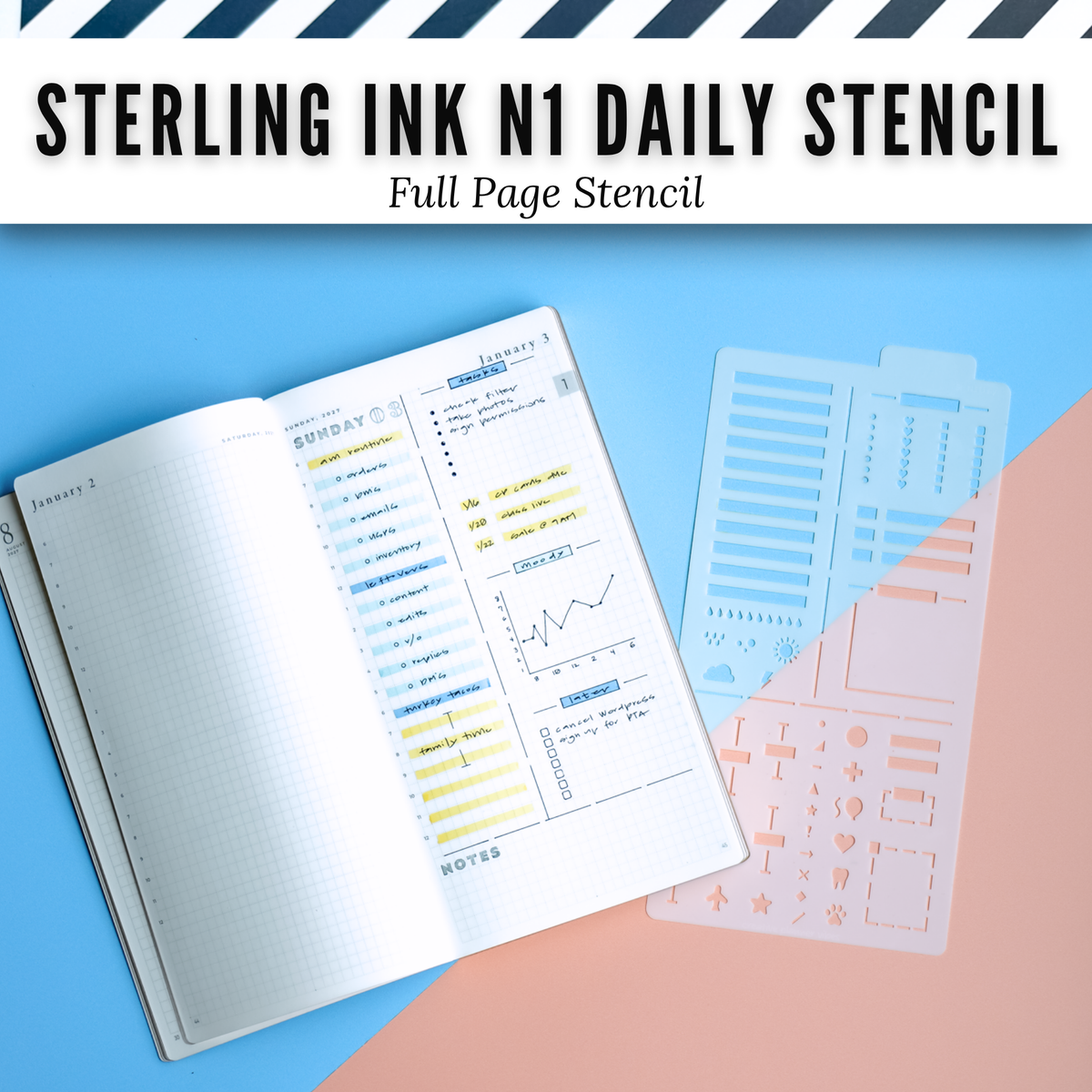 Sterling Ink N1 Daily Planner Stencil
