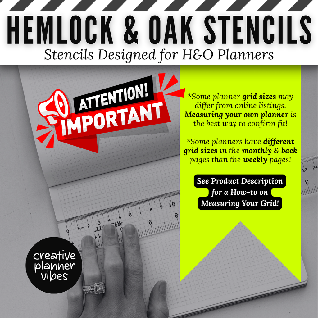 Hemlock & Oak B5 Minimalist Planner Stencils image 1