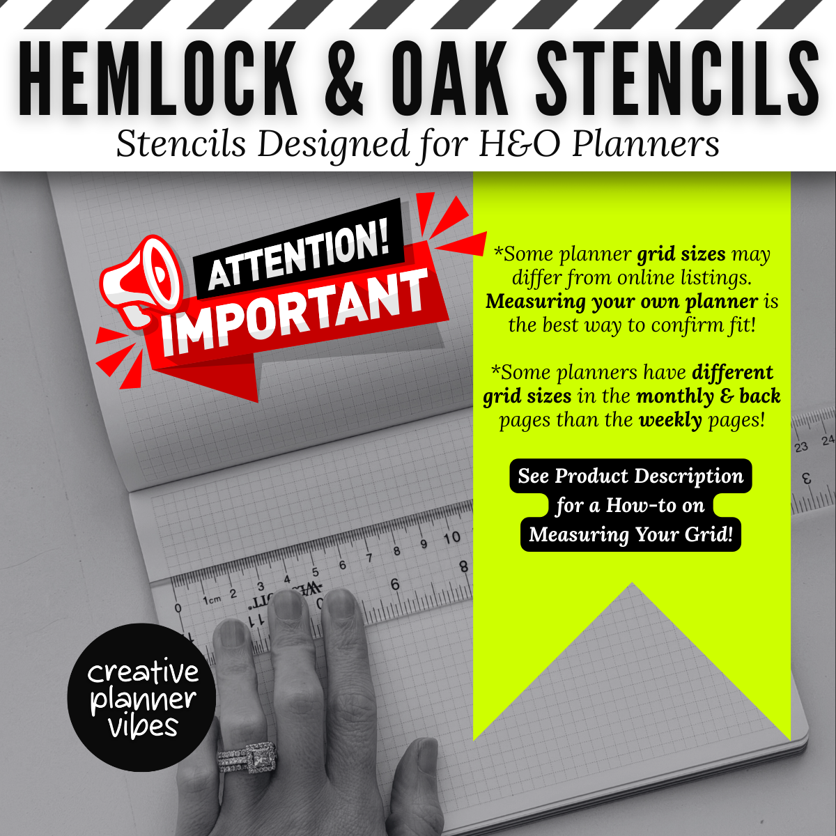 Hemlock & Oak A5 Horizontal Planner Stencils and Full Page Templates image 1