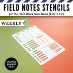 Field Notes Pitch Black Note Book Stencils (4.75" x 7.5")