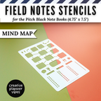 Field Notes Pitch Black Note Book Stencils (4.75" x 7.5")
