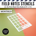 Field Notes Pitch Black Note Book Stencils (4.75" x 7.5")