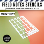Field Notes Pitch Black Note Book Stencils (4.75" x 7.5")