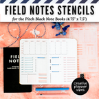 Field Notes Pitch Black Note Book Stencils (4.75" x 7.5")