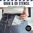 Grab & Go Stencil tucked into a back jeans pocket