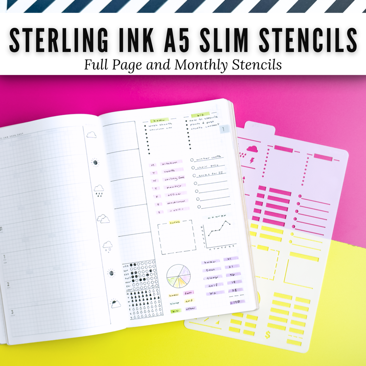 Sterling Ink A5 Slim Planner Stencils