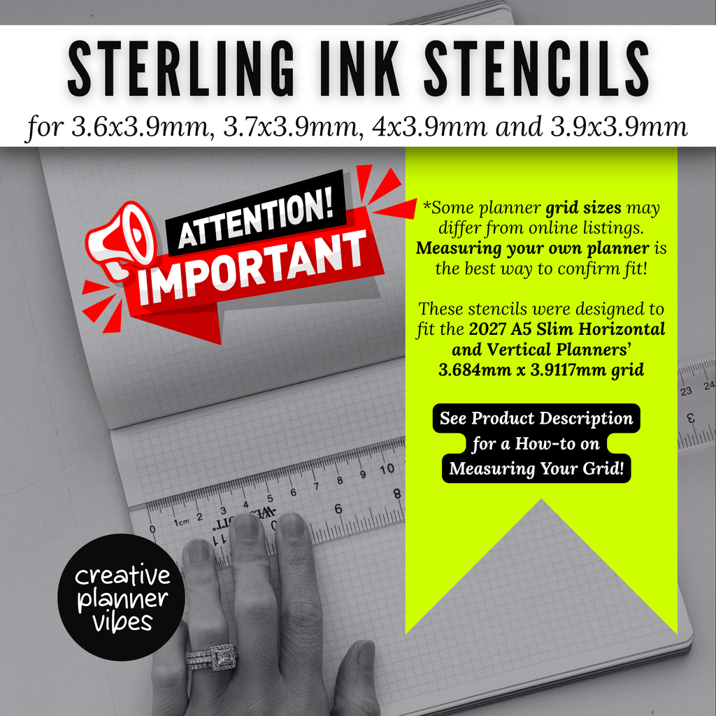Sterling Ink A5 Slim Planner Stencils