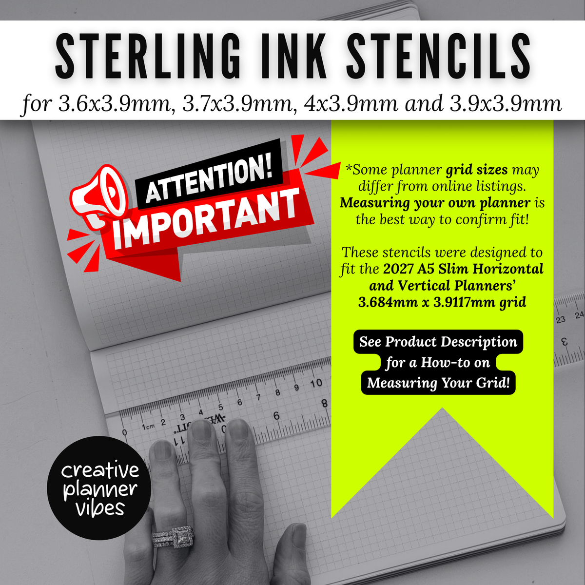 Sterling Ink A5 Slim Planner Stencils