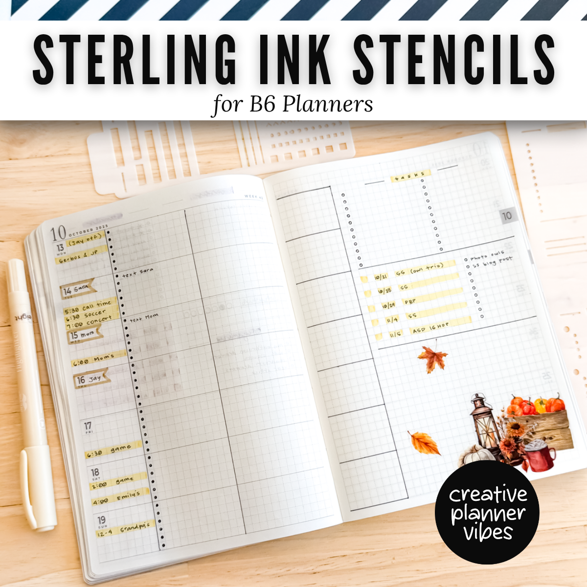 Sterling Ink B6 Planner Stencils