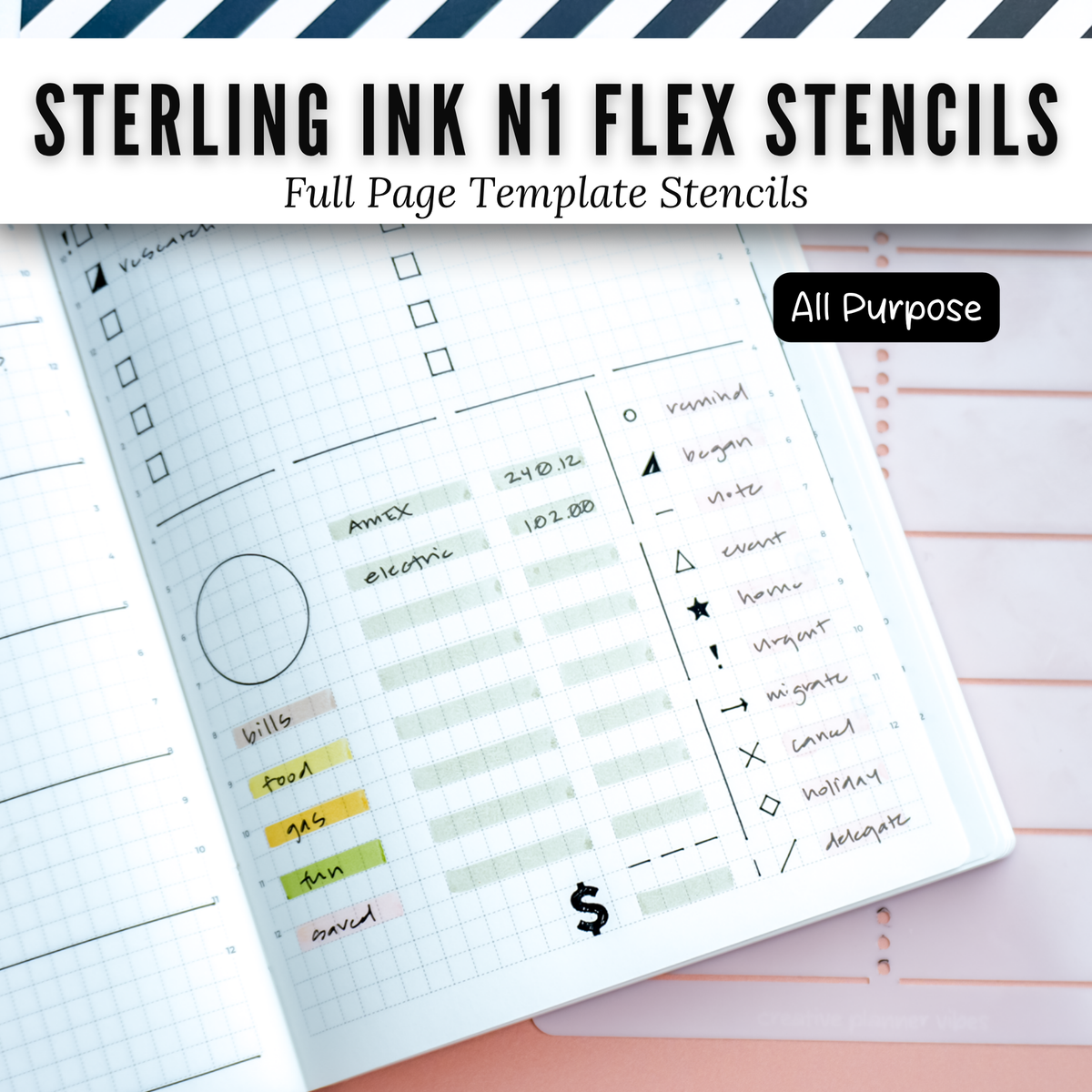 Sterling Ink N1 Flex Planner Stencils