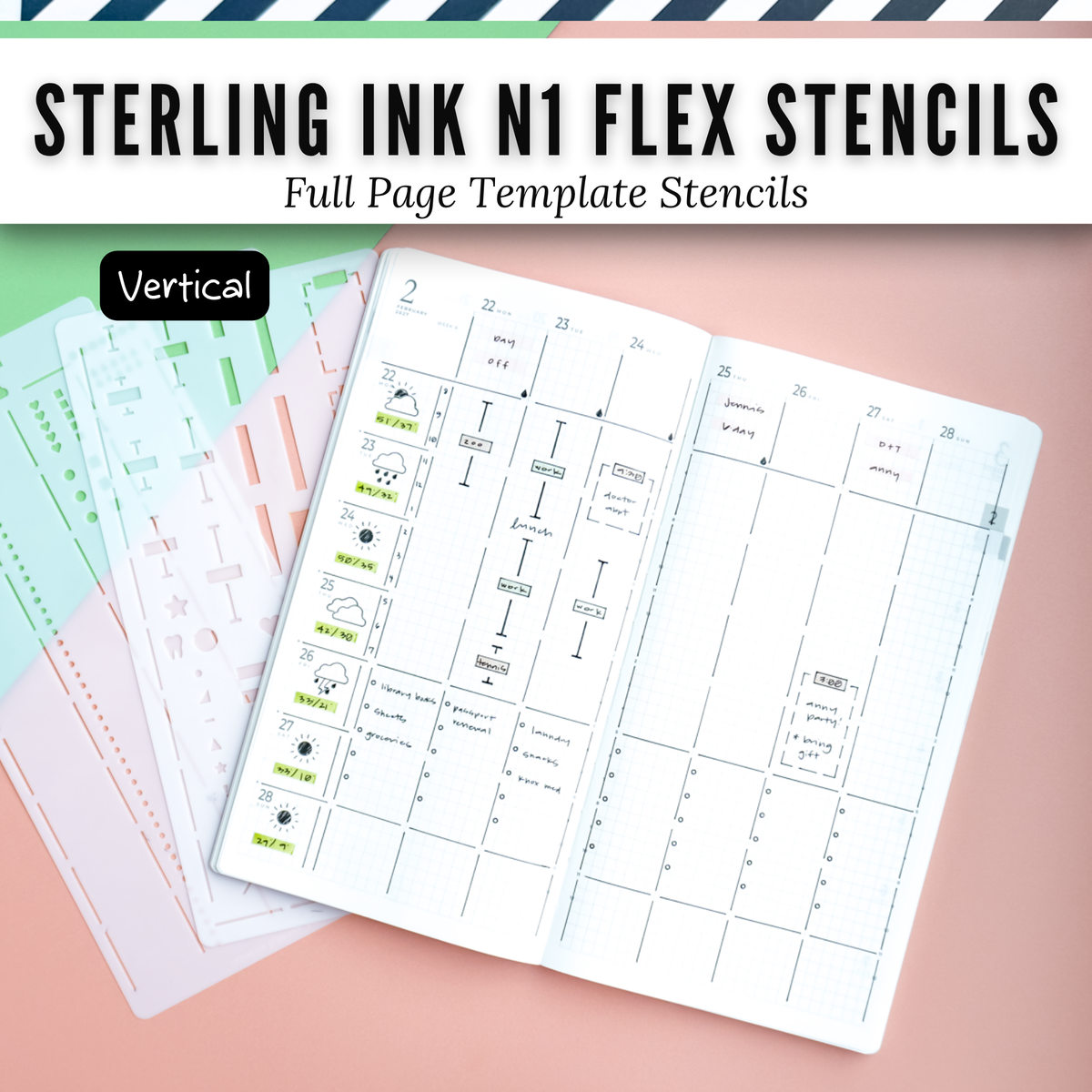 Sterling Ink N1 Flex Planner Stencils