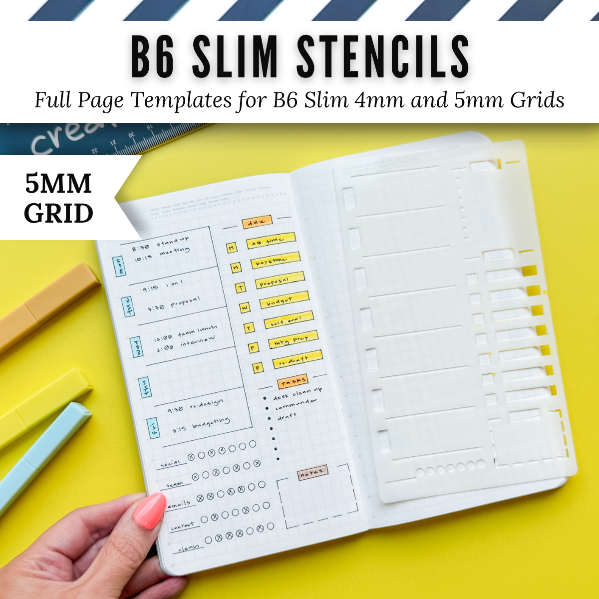 B6 Slim | 4mm and 5mm Full Page Templates & Stencils