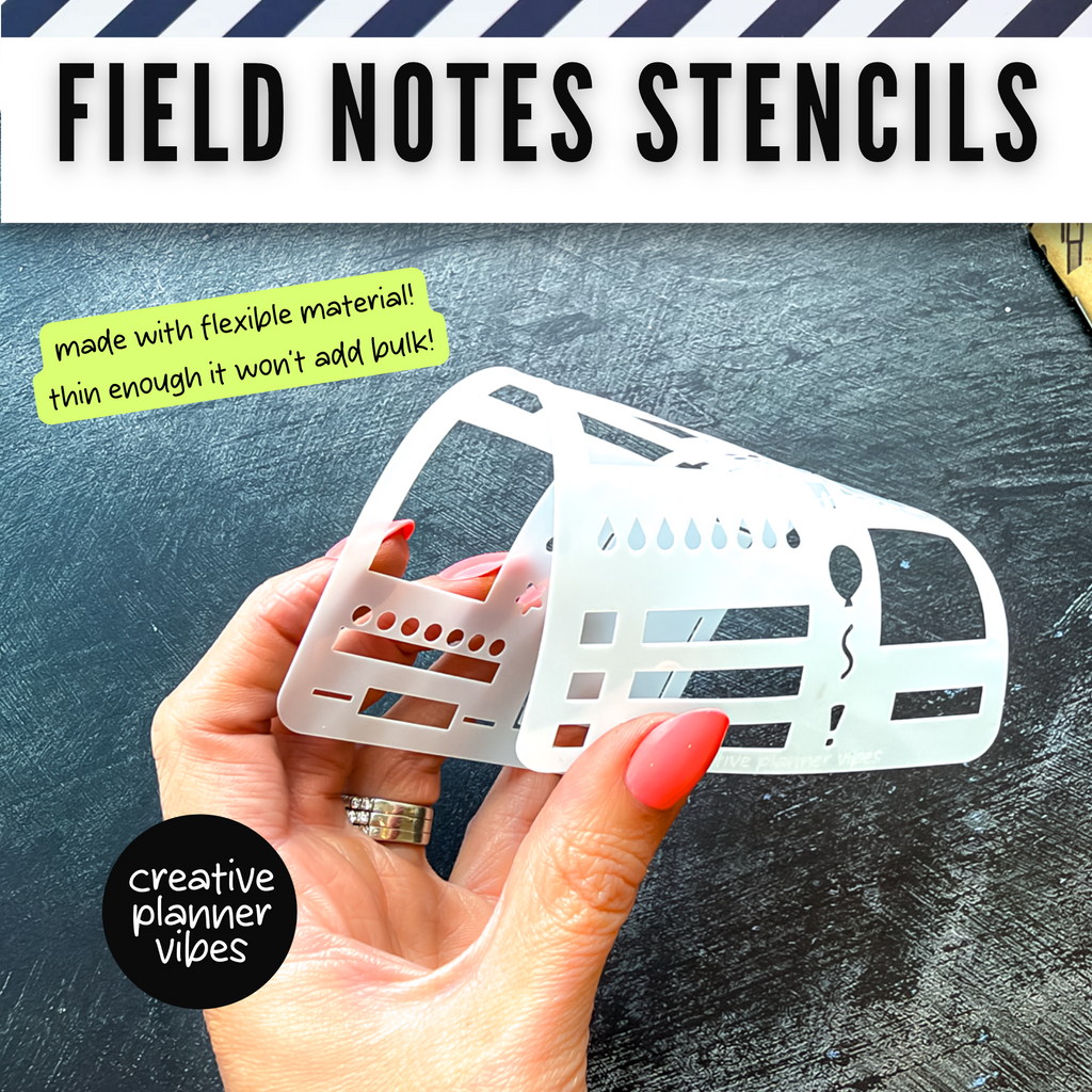 Field Notes Pitch Black Note Book Stencils (4.75" x 7.5")