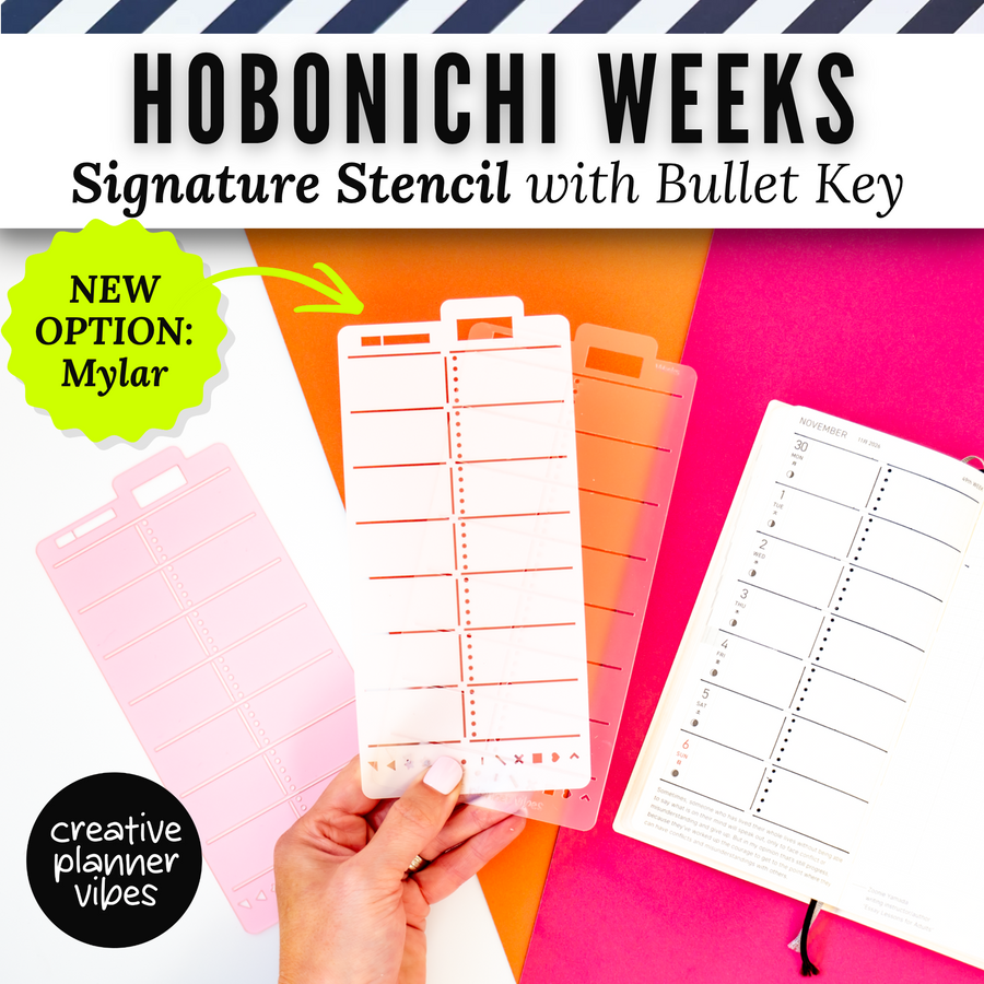 Hobonichi Weeks Signature Stencil with Bullet Key