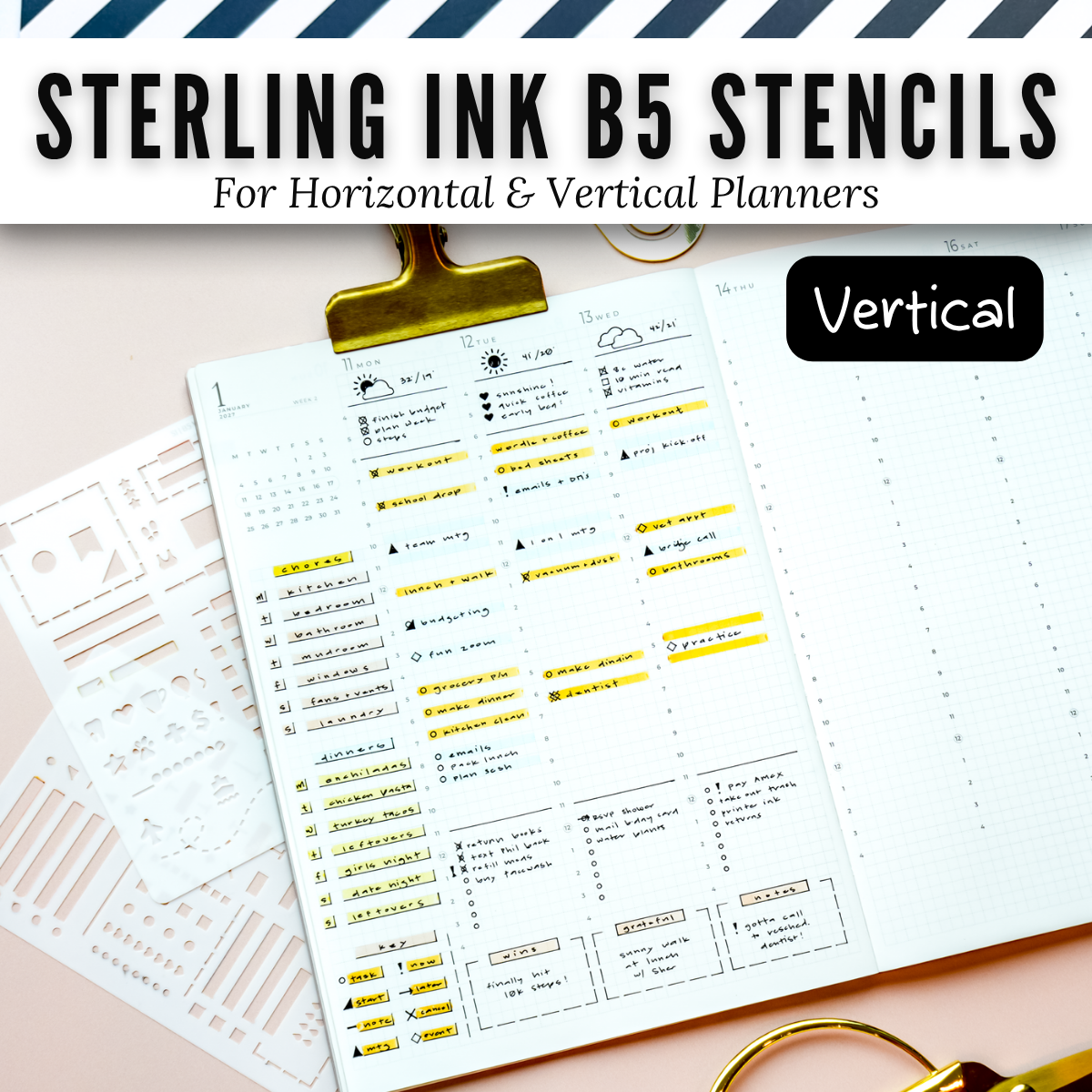 Sterling Ink B5 Planner Stencils