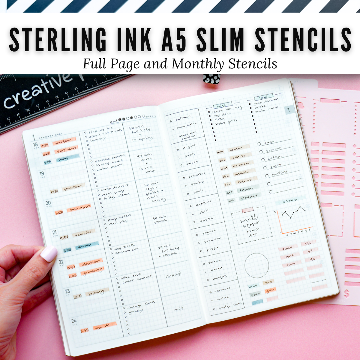 Sterling Ink A5 Slim Planner Stencils
