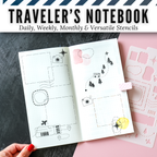 Travel spread made with the Traveler's Notebook Versatile stencil