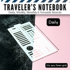 Traveler's Notebook Daily stencil, 4.23 x 8.54 inches, fits any 5mm grid