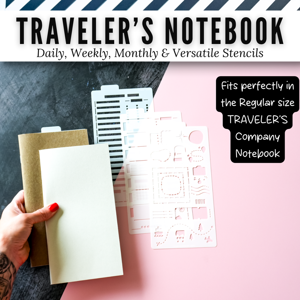 Stencils fit the Regular size Traveler's Company notebook