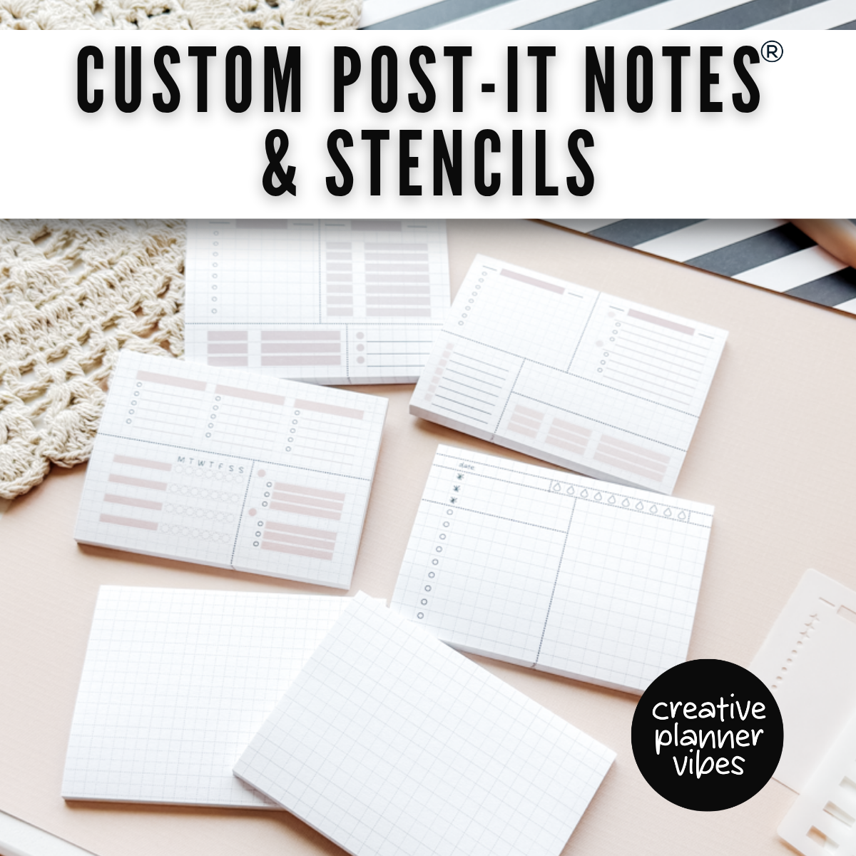 Custom Post-it Notes® & Coordinating Stencils | 4" x 3" image 17