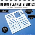 Bloom Classic Daily Planner Stencils | 8.5x11" and 5.5" x 8.25" Sizes image
