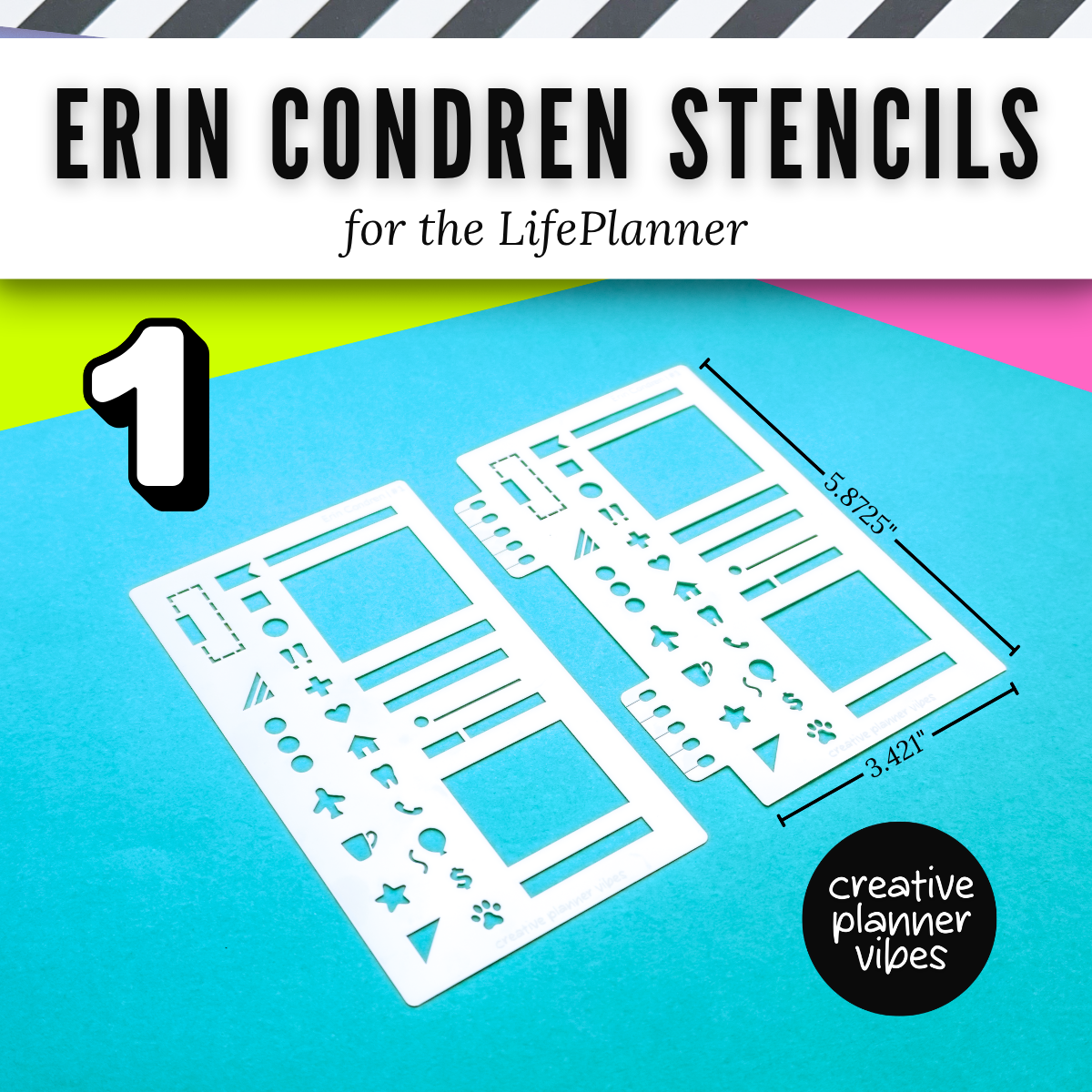 Erin Condren "LifePlanner" Stencils &amp; Spiral Inserts - Stencil 1 image