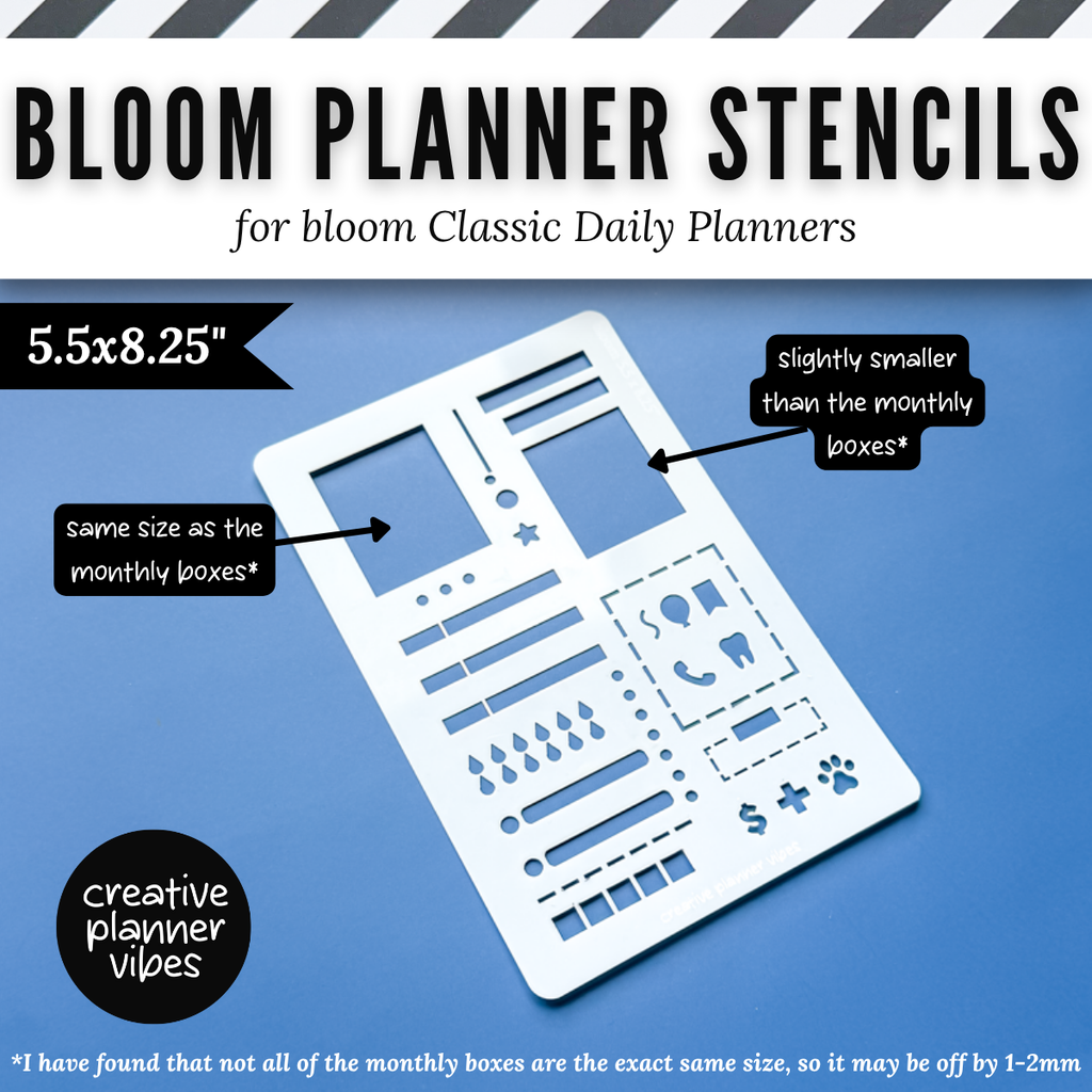 Bloom Classic Daily Planner Stencils | 8.5x11" and 5.5" x 8.25" Sizes image 1