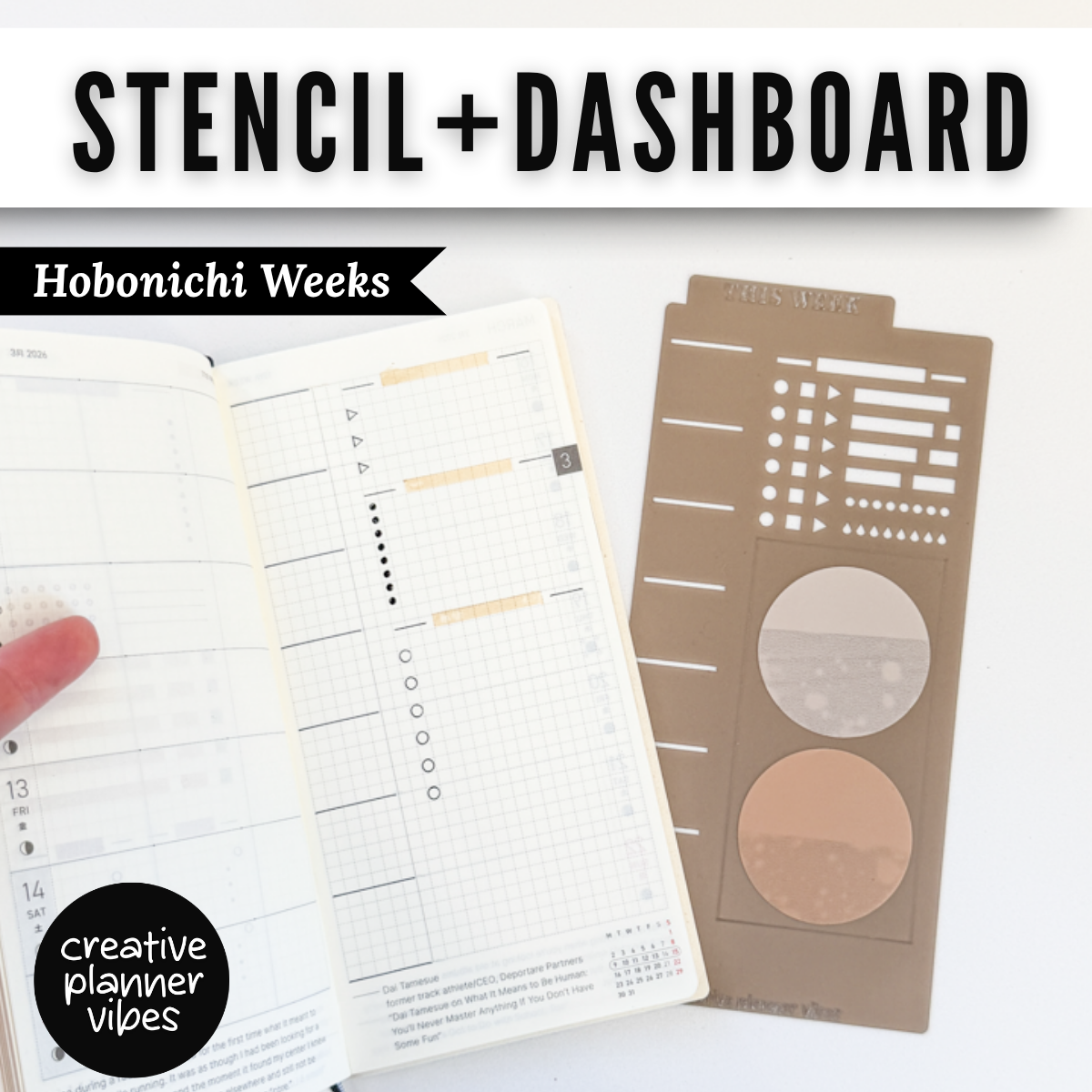 Hobonichi Weeks & Cousin Stencil + Dashboard for Planners image 2